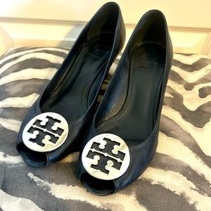 Tory Burch black wedges
